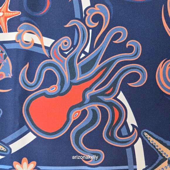 NWOT Peter Millar Silk Square Scarf *Four Seasons* Bird Butterfly Octopus - Picture 12 of 15